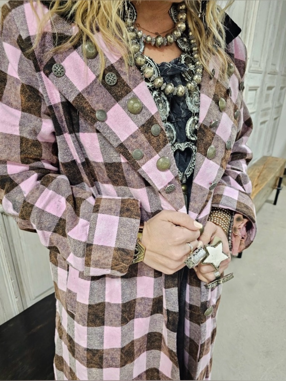 A Rare Bird Checkered Coat